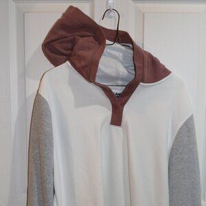 Women's Lands End cream/gray/light brown hoodie. New. XL.